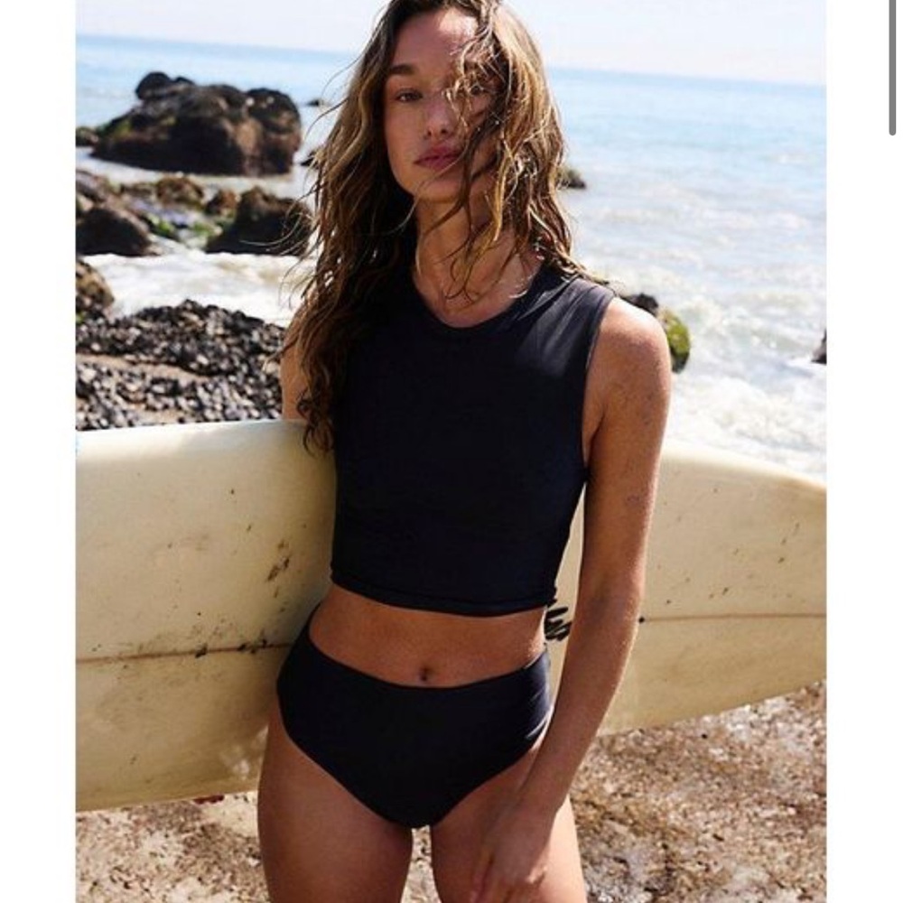 New Acacia Swimwear Costa Swim Top storm black Print Free People s reversible